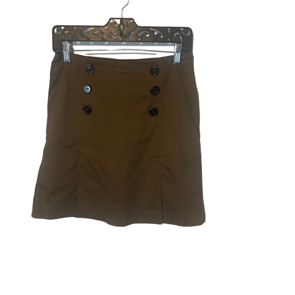 Carter Humphrey Women's Size 2 Brown Button Academia Mini Skirt - Picture 1 of 9